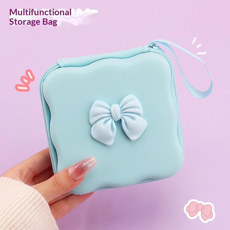 Charger Lid Storage Bag Fashion 3D Heart Design Drop-resistant Protective Case Lightweight Organizer for Office School Travel