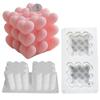 Heart-Shaped Cube Candle Mold Resin Moulds Bubble Candle Silicone Mold for Crafts DIY Soaps Candle and Cake Decoration