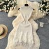 European and American fashion sleeveless dress women's summer high-end sense slim temperament fringed sweater skirt women's skirt