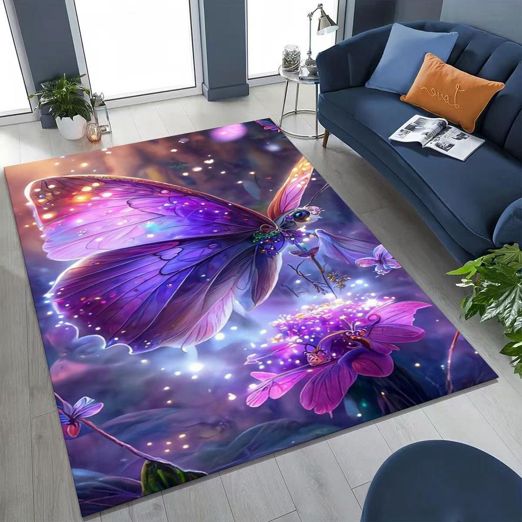 27 Style Dream Butterfly Flower Cartoon Rug Carpet for Bedroom Living Room Sofa Home Doormat Decor,Kids Play Non-slip Floor Mat