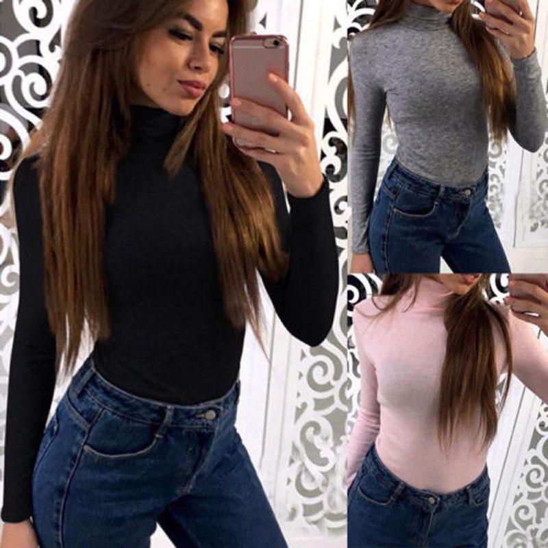 Women Long-sleeve Turtleneck Casual Slim Tops Knit Sweater Winter T-shirt Blouse With Premium Quality Fabric And Timeless Style