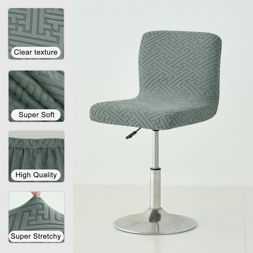 1 PC Jacquard Bar Chair Cover Short Back Bar Stool Seat Slipcovers Hotel Banquet Dining Small Size Chair Case Solid Color