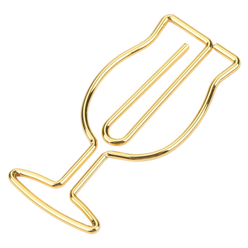 10pcs Gold Electroplating Metal Goblet Shaped Paper Clips Funny Cute Book S for   School Stationery
