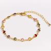Colorful Zircon Round Beads Bracelet for Women Simple 18K Gold Plated Sweet Bracelet Party Jewelry Accessories Gift