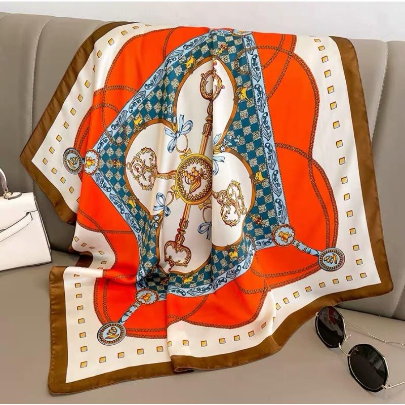 70 silk scarf square scarf high sense fashion versatile professional simulation silk small scarf versatile printed women's silk scarf