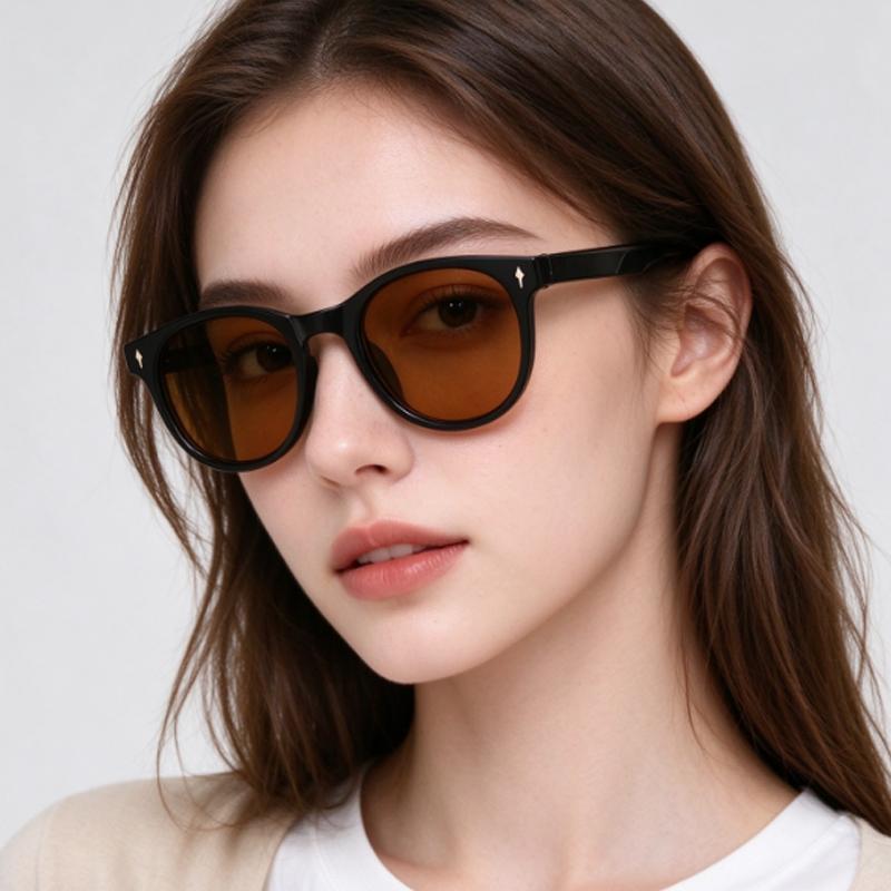 Classic Round Sunglasses for Men Women, Black Frame UV400 Fashion Casual SunGlasses