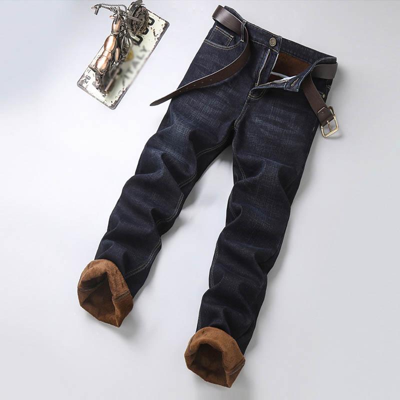 

Мужские зимние деловые винтажные джинсы Толстые бархатные прямые брюки Джинсы повседневные бегуны Мужская одежда Коричневые джинсовые брюки Спортивная одежда Узкие джинсы для мужчин 28 чёрный