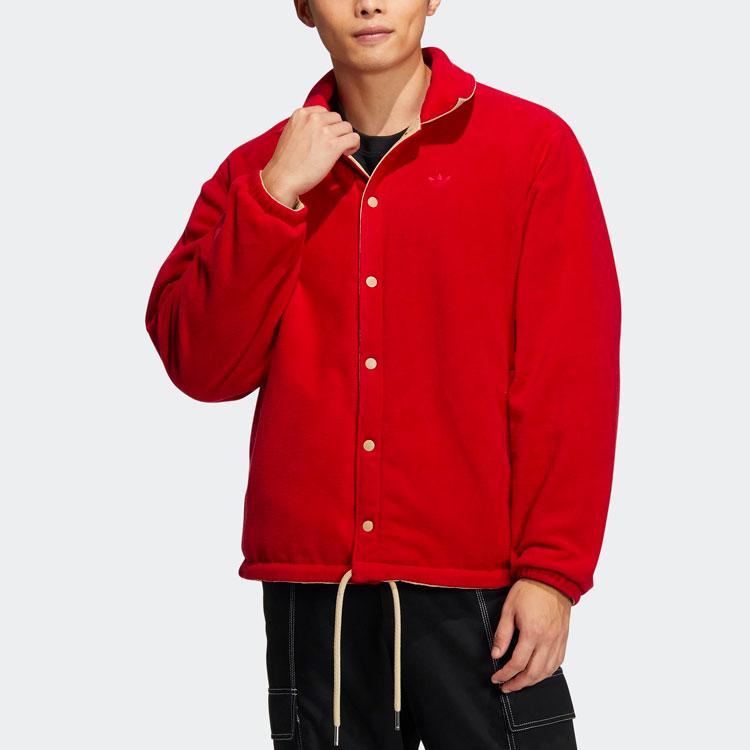 Adidas Originals Reversible Single-Breasted Cotton Jacket Men Outerwear Red HY7291