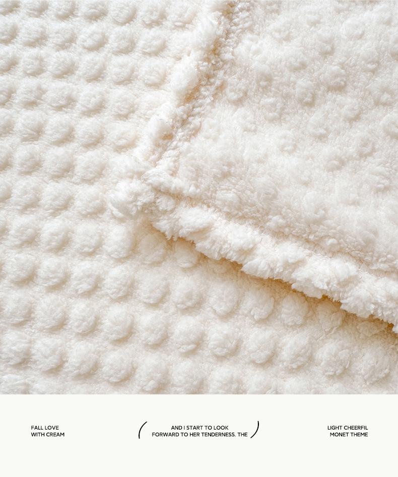 Four Seasons Flannel Jacquard Dotted Velvet Sofa Blanket