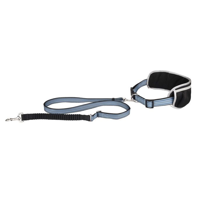 Laisse de Jogging pour Chien avec Ceinture Ventrale bleu