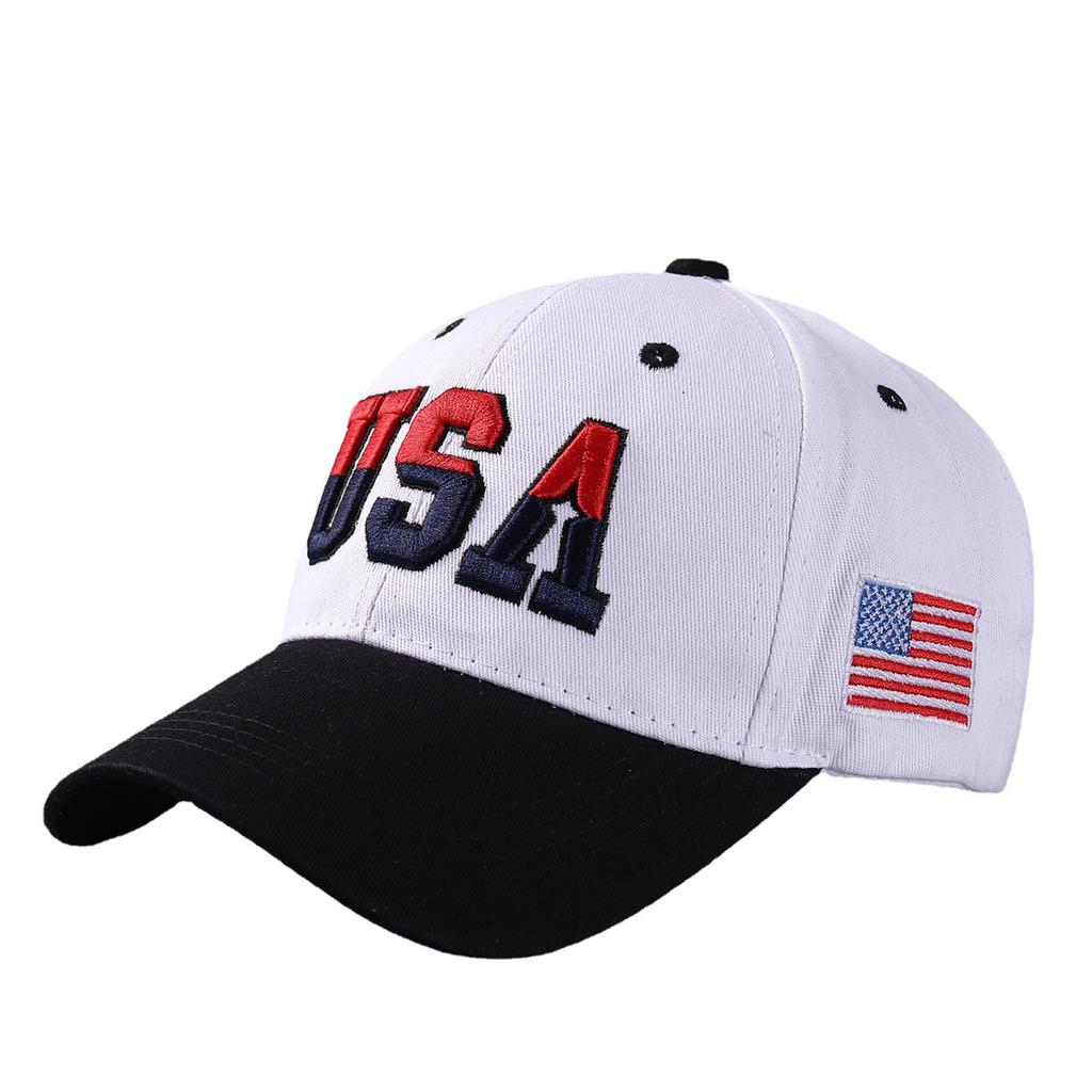 Hat Large Embroidered Cotton American Flag Baseball Cap Classic USA Curved Brim Cap Batch