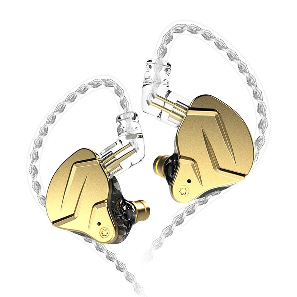 

Эргономичные металлические наушники KZ ZSN Pro X Hifi, проводные стереонаушники с басами и микрофоном, шумоподавление, для бега и походов. No Mic золотой