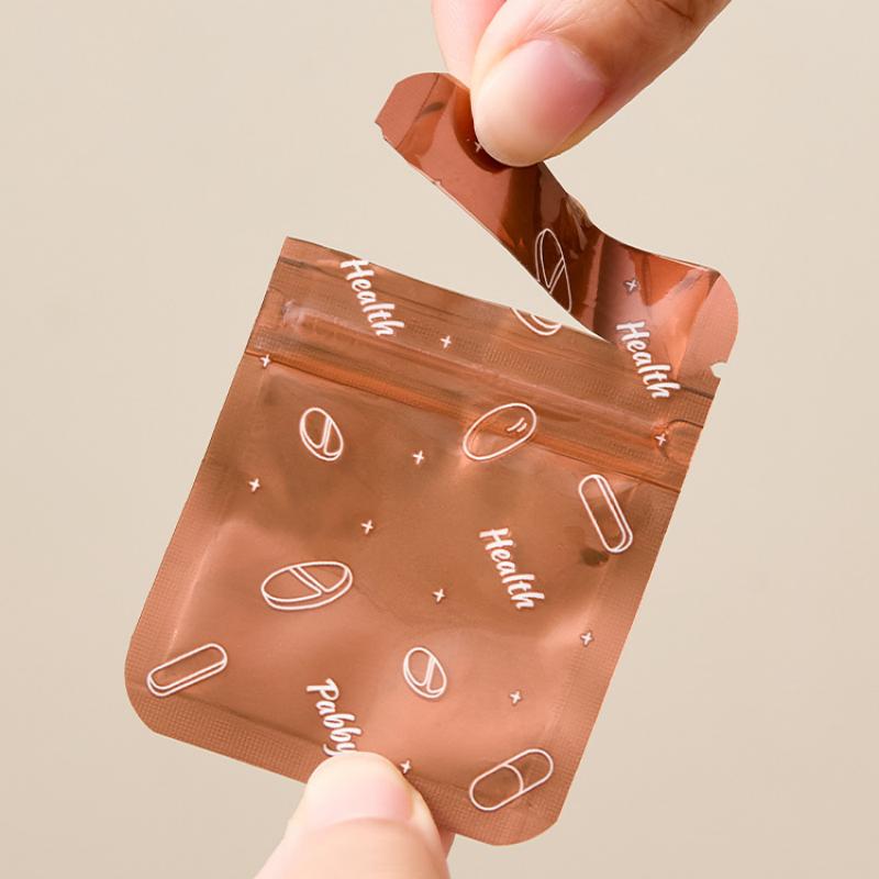 Travel Medicine Storage Solution with Reusable Light-proof Zipper Lock Pill Pouch Set