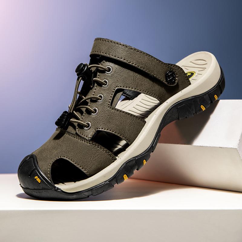 Летние Сандалии Обувь Мужская Уличная Легкая Противоскользящая Водонепроницаемая Легкая Дышащая Модная Повседневная Обувь Мужская 38 чёрный