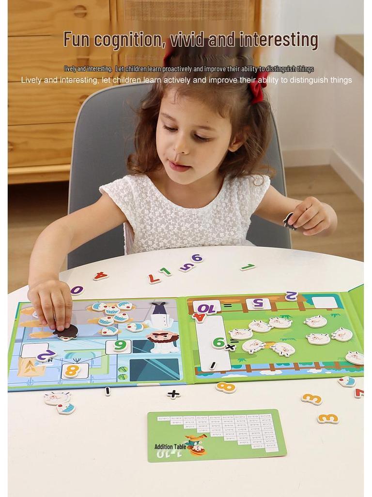 Children’s Educational Cartoon Book & Number Puzzle – Cognitive & Arithmetic Learning Toy