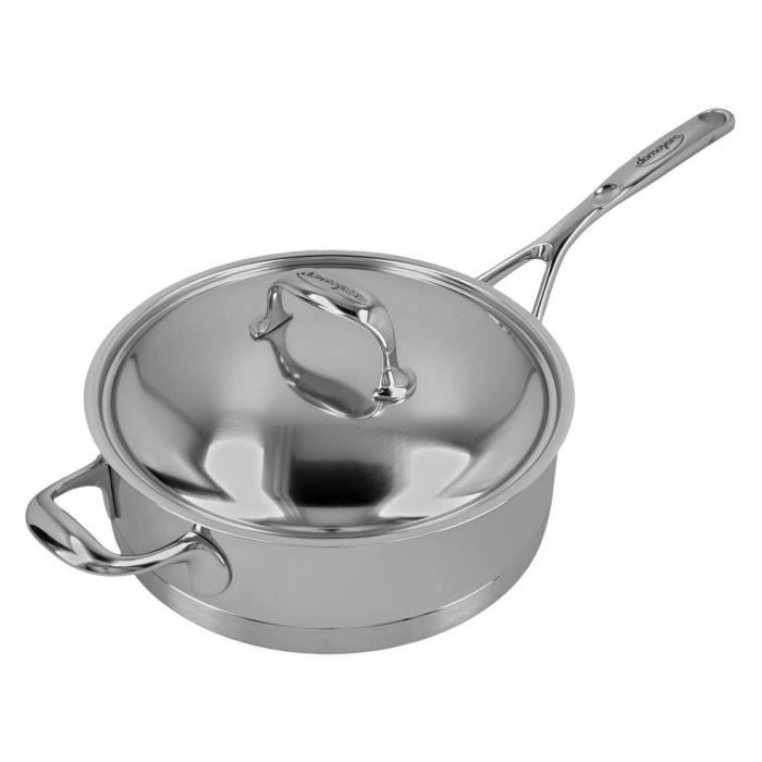 DEMEYERE - Atlantis 7 - Sauteuse cu capac - 24 cm, Capacitate: 2,8 l, Oțel inoxidabil 18/10, Argintiu
