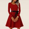 Women's Casual Fashion Long Sleeve  Vintage Long Dresses