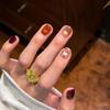 Brown Leopard Print Cat Eye Nail Art - Elegant Amber Maillard Color Palette