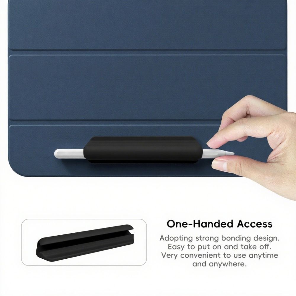 Portable Silicone Pencil Holder Self-Adhesive Flexible Tablet Stylus Pencil Case Multifunctional Solid Color Pen Clip