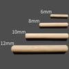 Dia 12mm Solid Wood Diagonal Round Wooden Rod Plug DIY Material Length 30/40/50/60/80/100/120mm Wardrobe Connector Wooden Nail