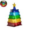 Colorful Book Lamp Stacked Tomes Christmas Tree Night Light Warm LED Lights Bedside Lamp for Holiday Decor Book Lovers Xmas Gift