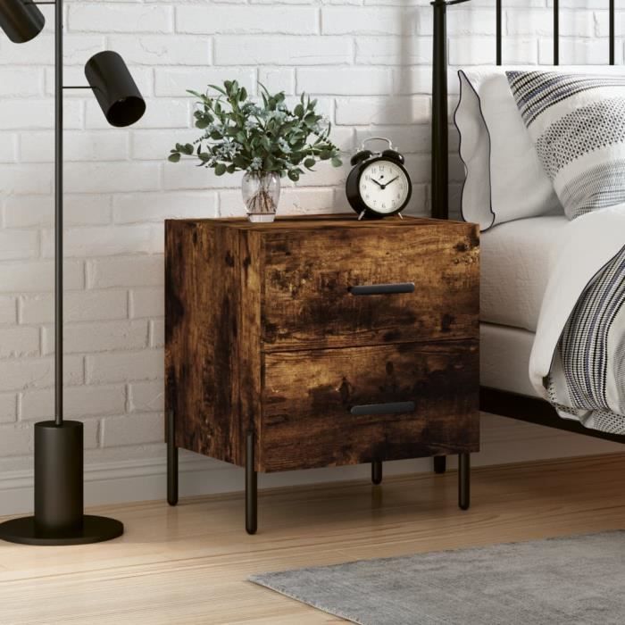 VidaXL Bedside Table Smoked Oak 40x35x47.5 Cm Engineered Wood 827334