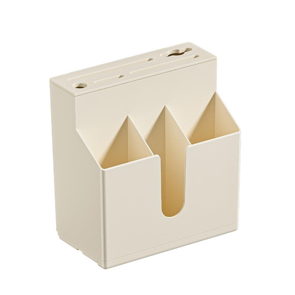 Wall Mounted Integrated Cutlery Holder Plastic Cutter Holder Chopstick Storage Rack For Kitchen бежевый