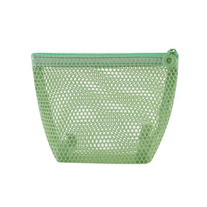 Square Mesh Cosmetic Bag Portable Lipstick Cosmetic Storage Bag With Zipper Multi-Purpose Sundries Storage Bag Cute Student Case