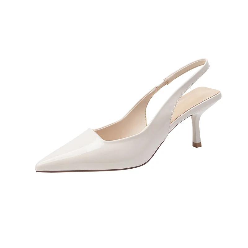 Fashion Hot Selling 2025 Elegant High Heels Pumps Women Summer Slingbacks Pointed Shoes Woman Solid Thin Heeled Sandals High Heel Shoes