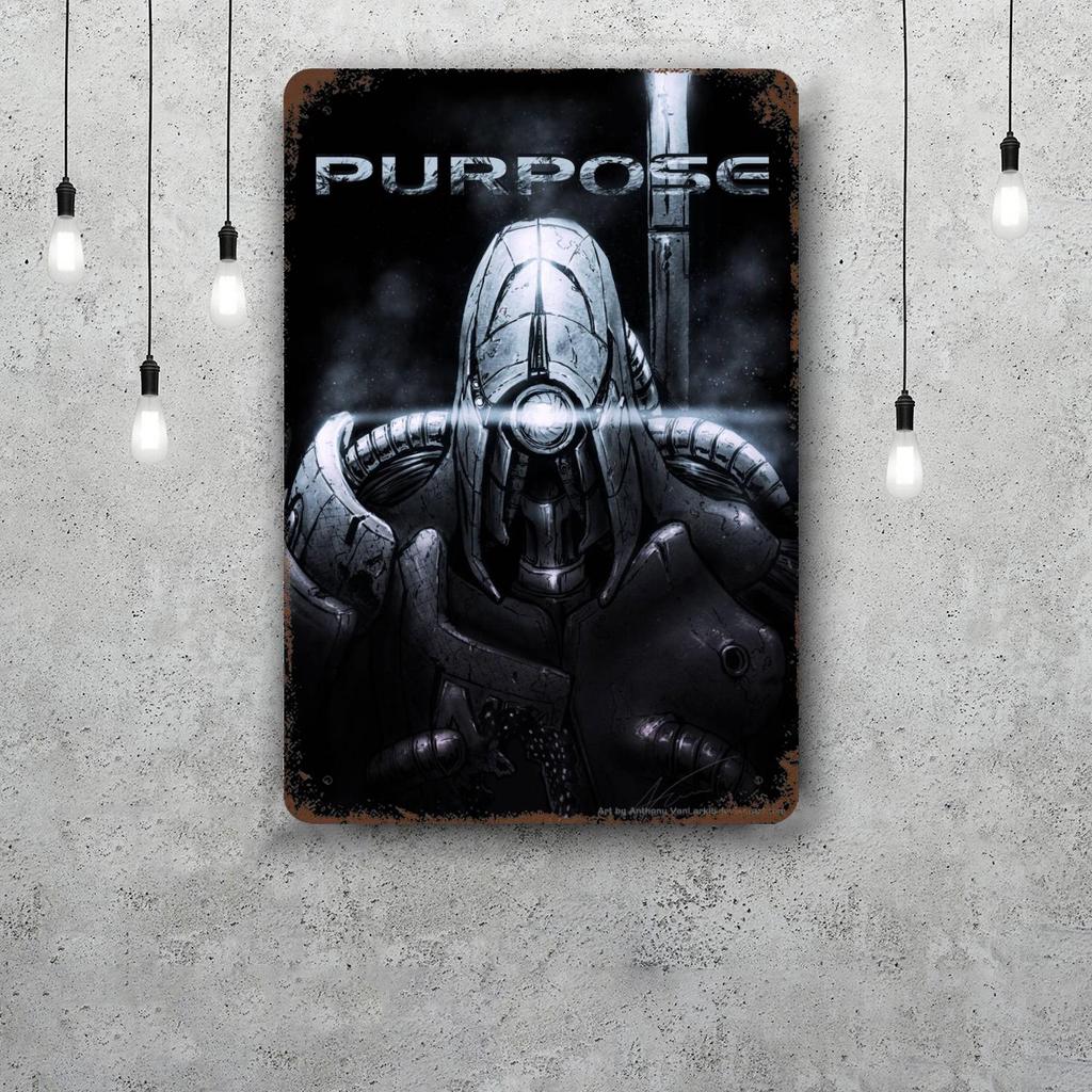 Garrus Close Up Mass Effect Vintage Metal Tin Signs Posters Decor Retro Metal Plaque Wall Art Decor for Garage Bar