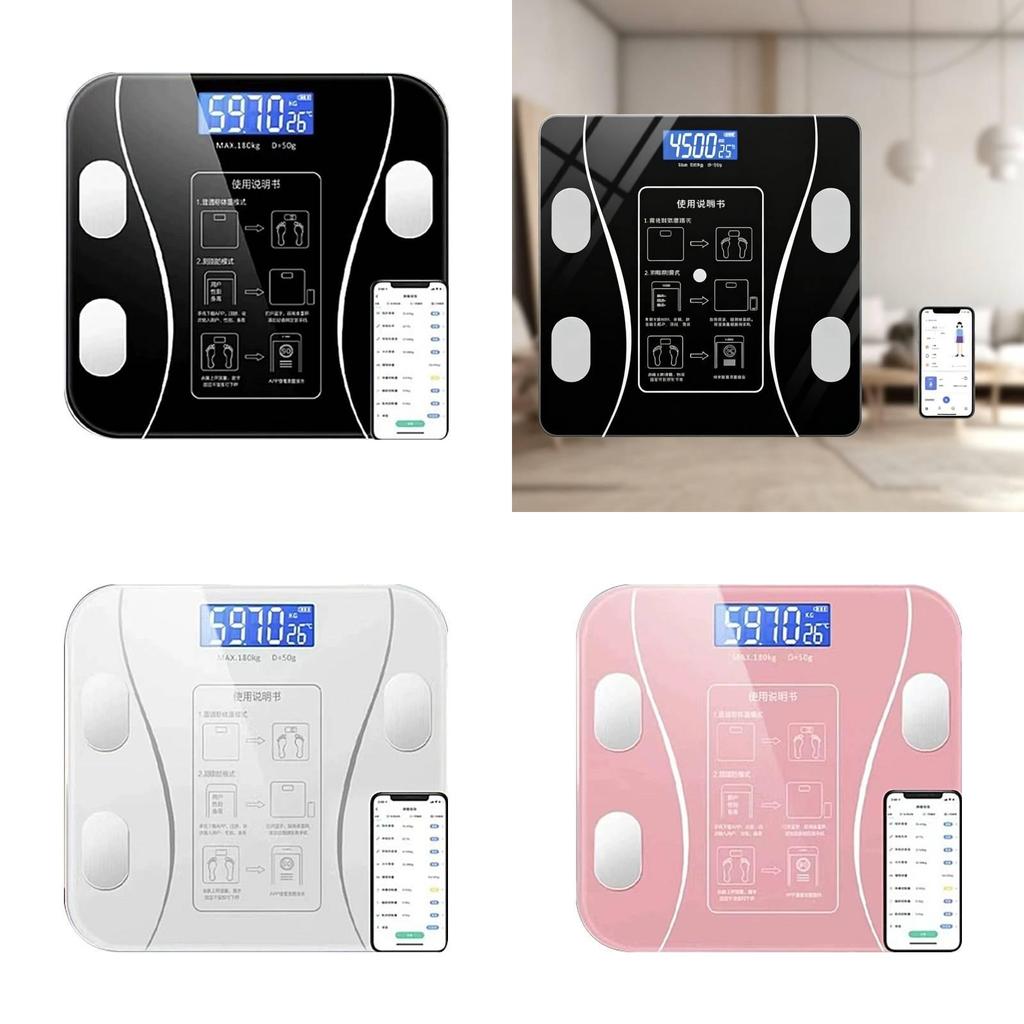 Bluetooth Smart Body Fat Scale With Water Content Testing For Home Use Adults