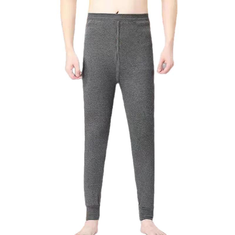 Men's Slim Fit Fleece-Lined Thermal Cotton Pants: Winter Underwear Base Layer.