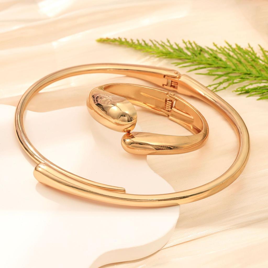 Bracelet INS Minimalist Irregular Wave Jewelry Metal Glossy Bracelet Ladies Jewelry