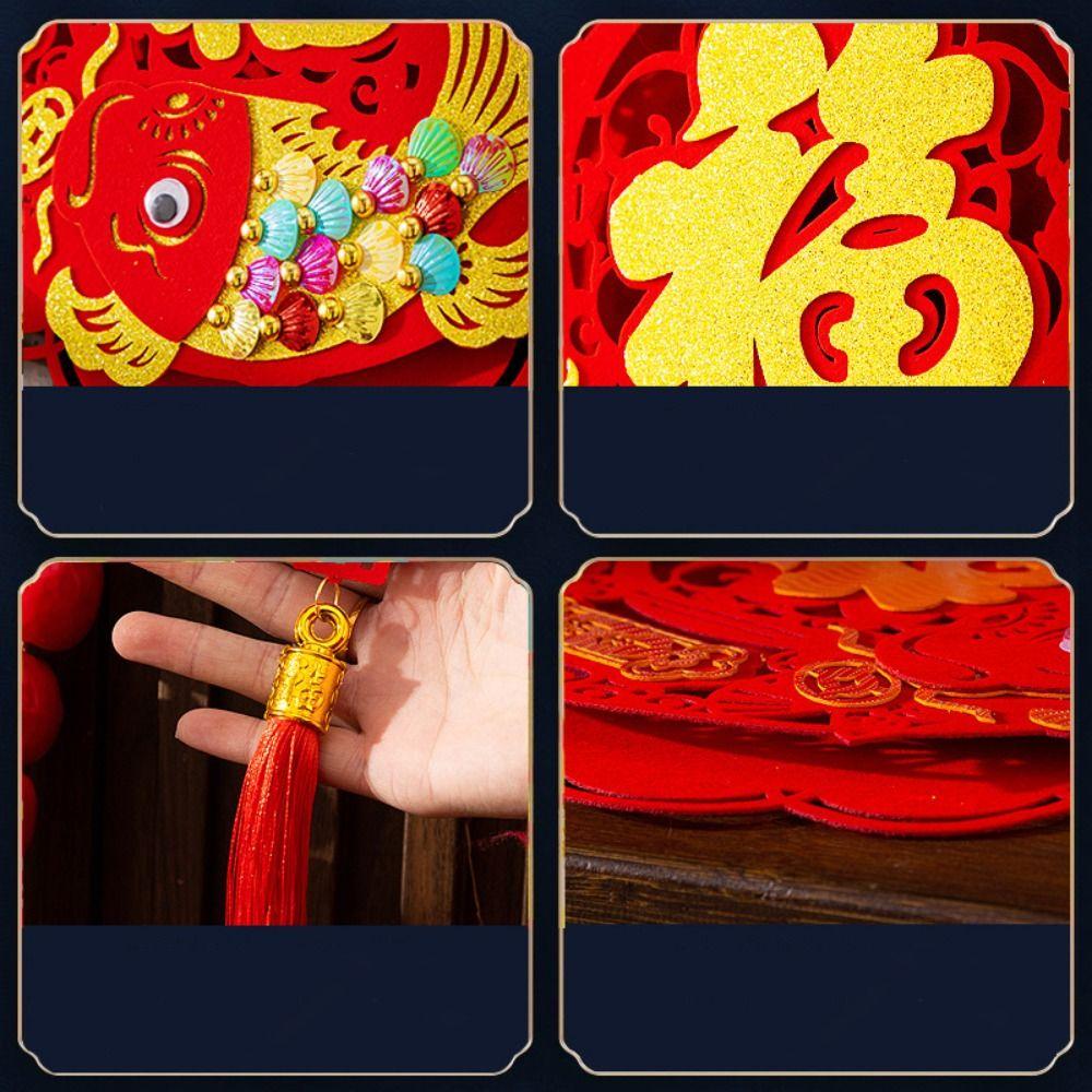 Reusable Lucky Character Door Stickers Traditional Spring Festival Door Hanging  Entrance