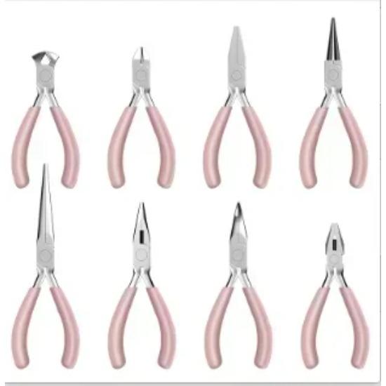 YLONDAO 8 STÜCKE Mini Schmuckzangen Kohlenstoffstahl Schmuckzangen Sets Flachzange / Spitzzange 5 Zoll