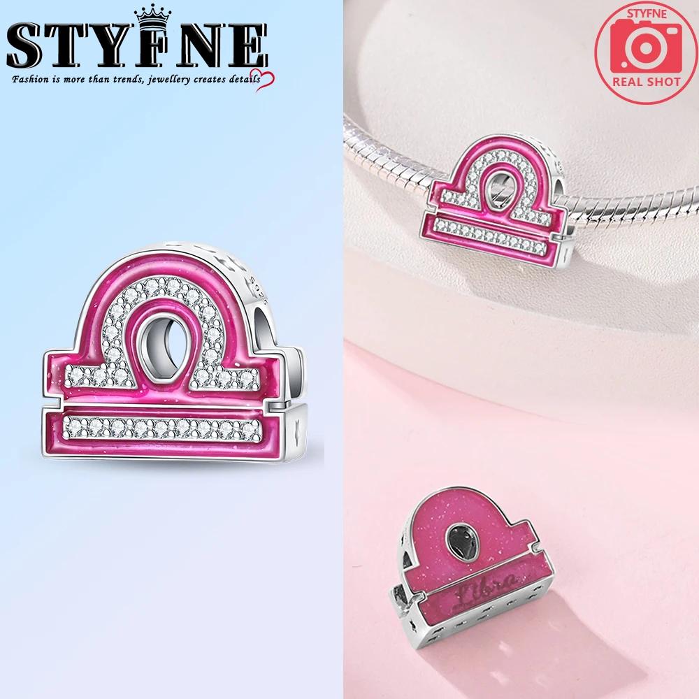 Pink Series Copper Alphabet Charms Beads Cute Letter Fit Original Bracelet Bangle Necklace Diy Jewelry