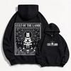 Felpe con Cappuccio Stampa Cult of The Lamb Casual Larghe Oversize Unisex Felpa Grafica Sportiva Moda Retro Neutra Harajuku Top Traspiranti