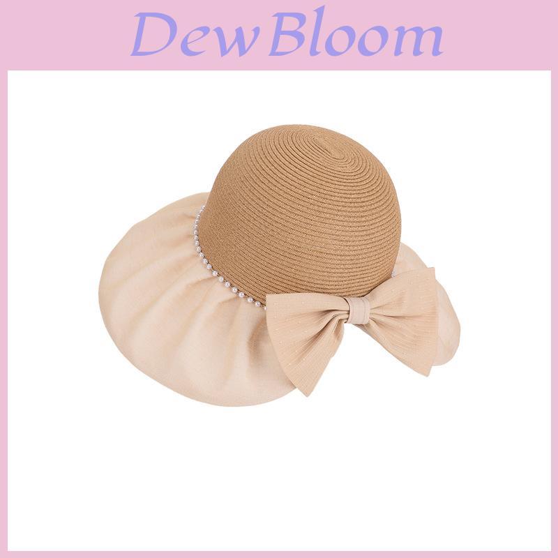 Summer Outdoor Sun Hat For Women With Pearl Decor And Wide Brim For Sun Protection And Breathability