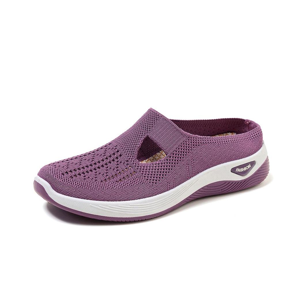 Women's Summer 2025 Soft Sole Breathable Half Slippers for Middle-aged & Elderly Moms.