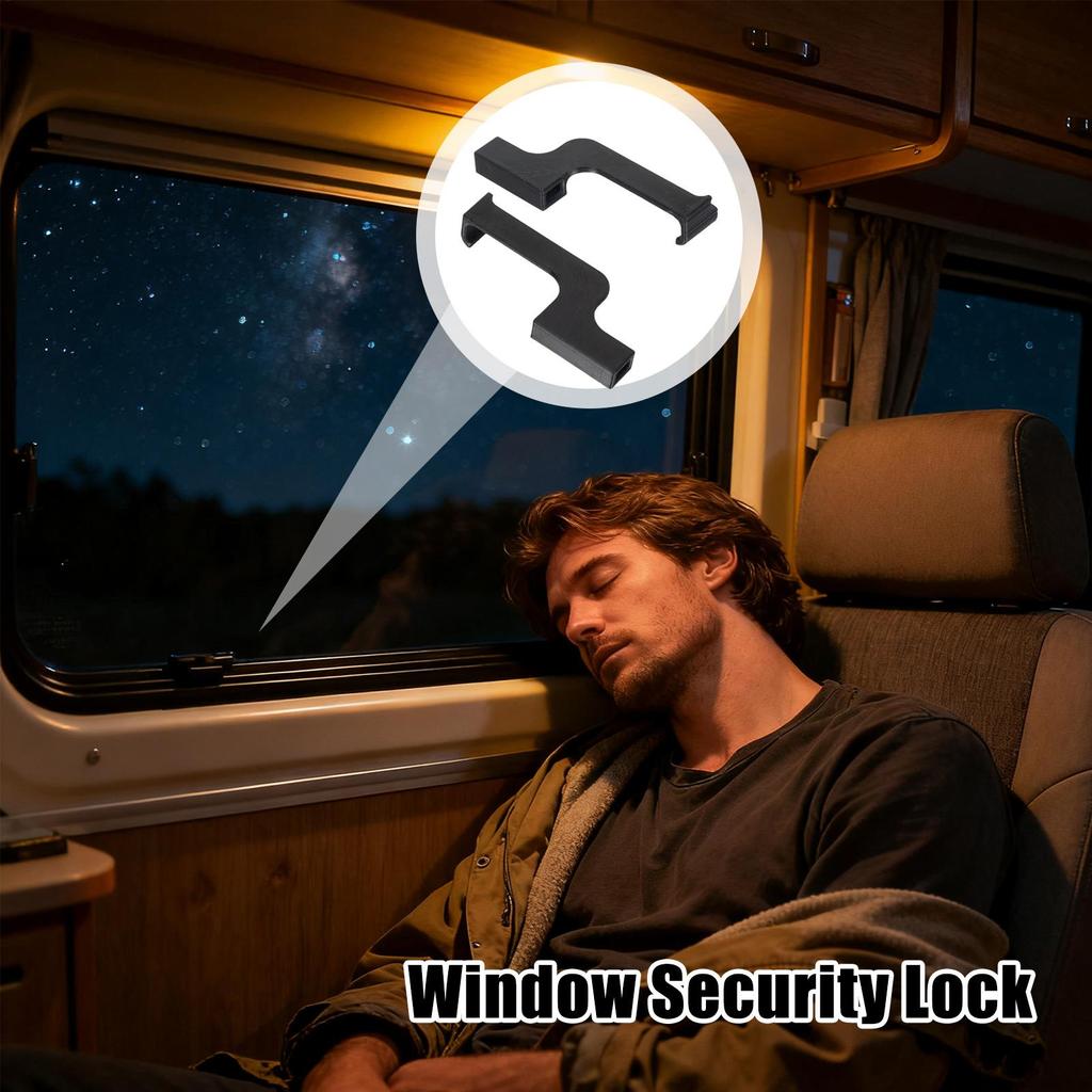 RV Window Lock 2 Pieces No Drilling RV Accessories Motorhome Window Latch Safety Replacement Lock For Caravan Inside Road Trip