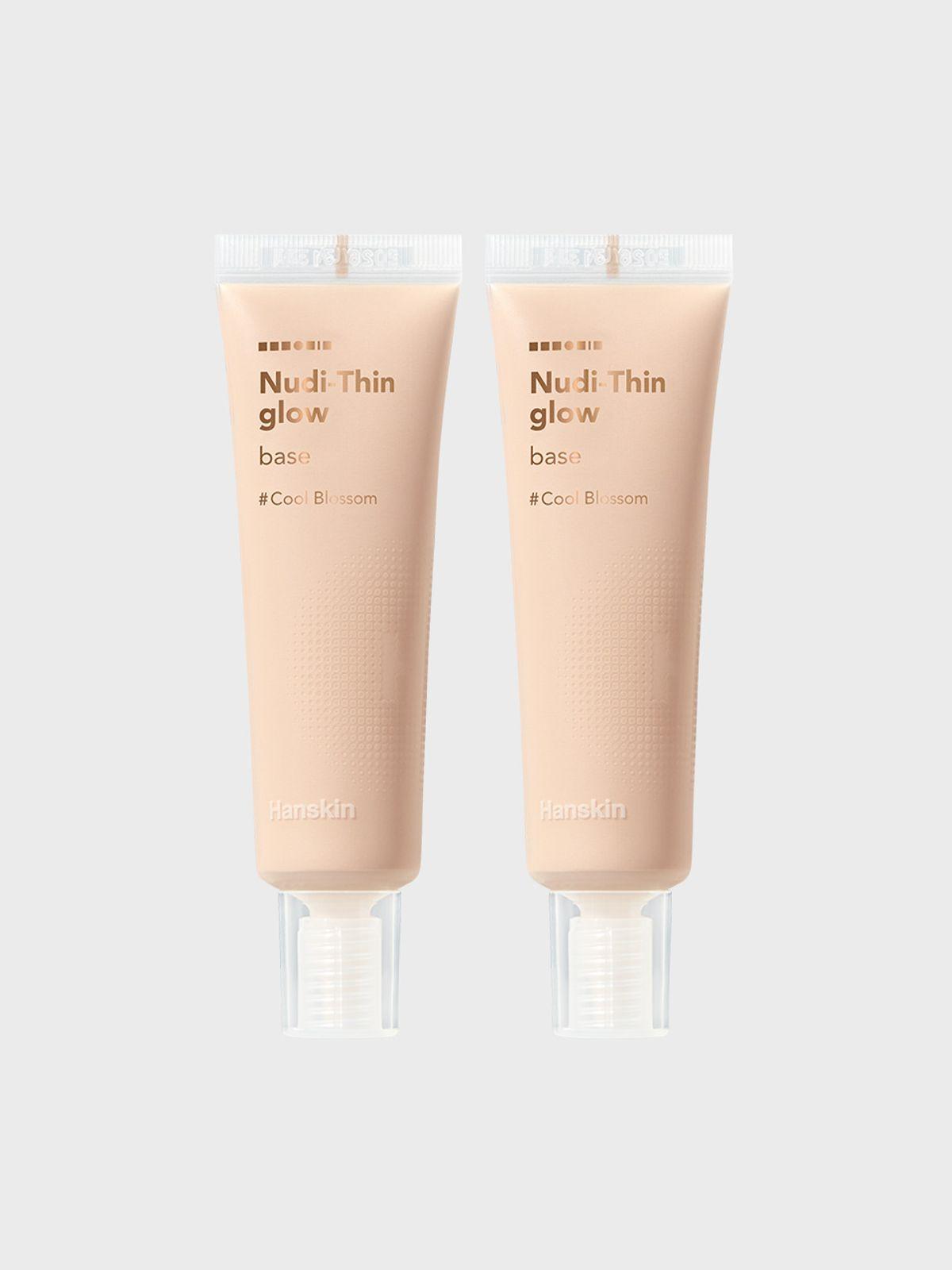 Nudy Thin Glow Base 30ml SPF35 PA++ 2pcs (Cool Blossom, Vanilla Beige) 2 Cool Blossoms