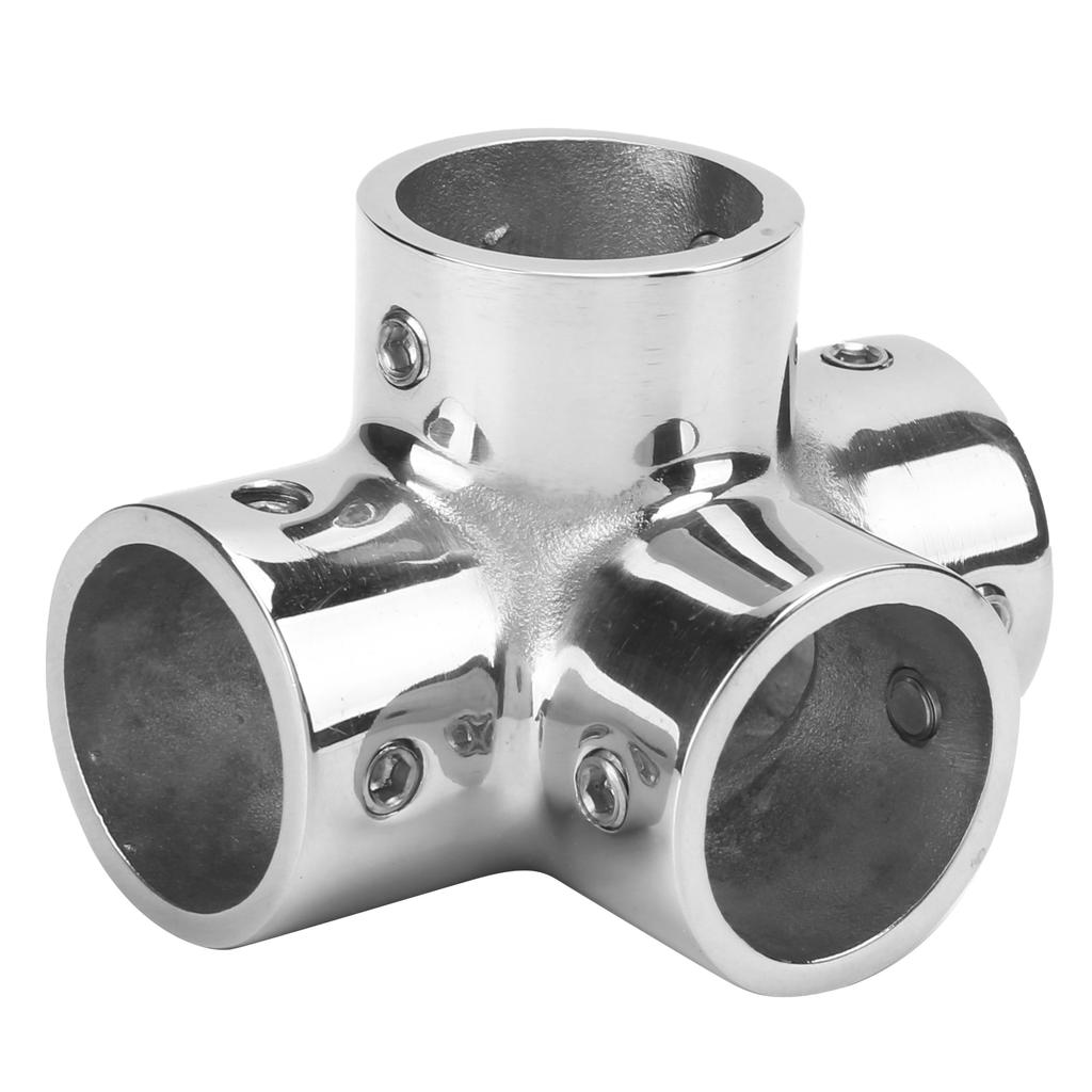 1in 4‑Way Handrail Fitting Tee Joint Connector 316 Stainless Steel Accessories for Yachts Fishing Boats