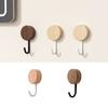 Self-Adhesive Wall Mount Hook No Drilling Bathroom Hook Space Saving Wood Hook  Door Hanging