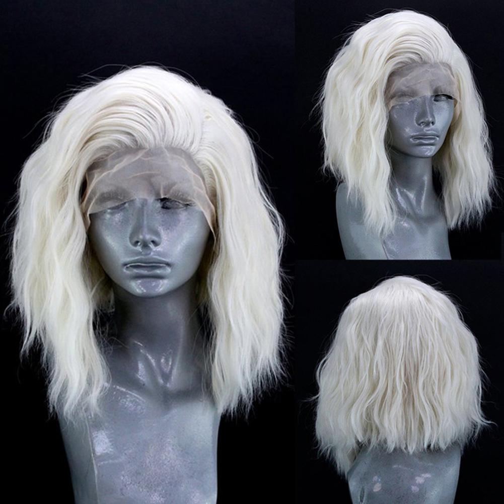 Blue Short Bob Wig Loose Curly Lace Front Wigs for Women 13x4 Free Part Heat Resistant Natural Hairline Daily WearCosplay