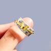 Huitan Creative Rounding Butterfly Ring for Women Punk Gothic Black Flower Caved Finger Rings Chic Girls Accessory Retro Jewelry