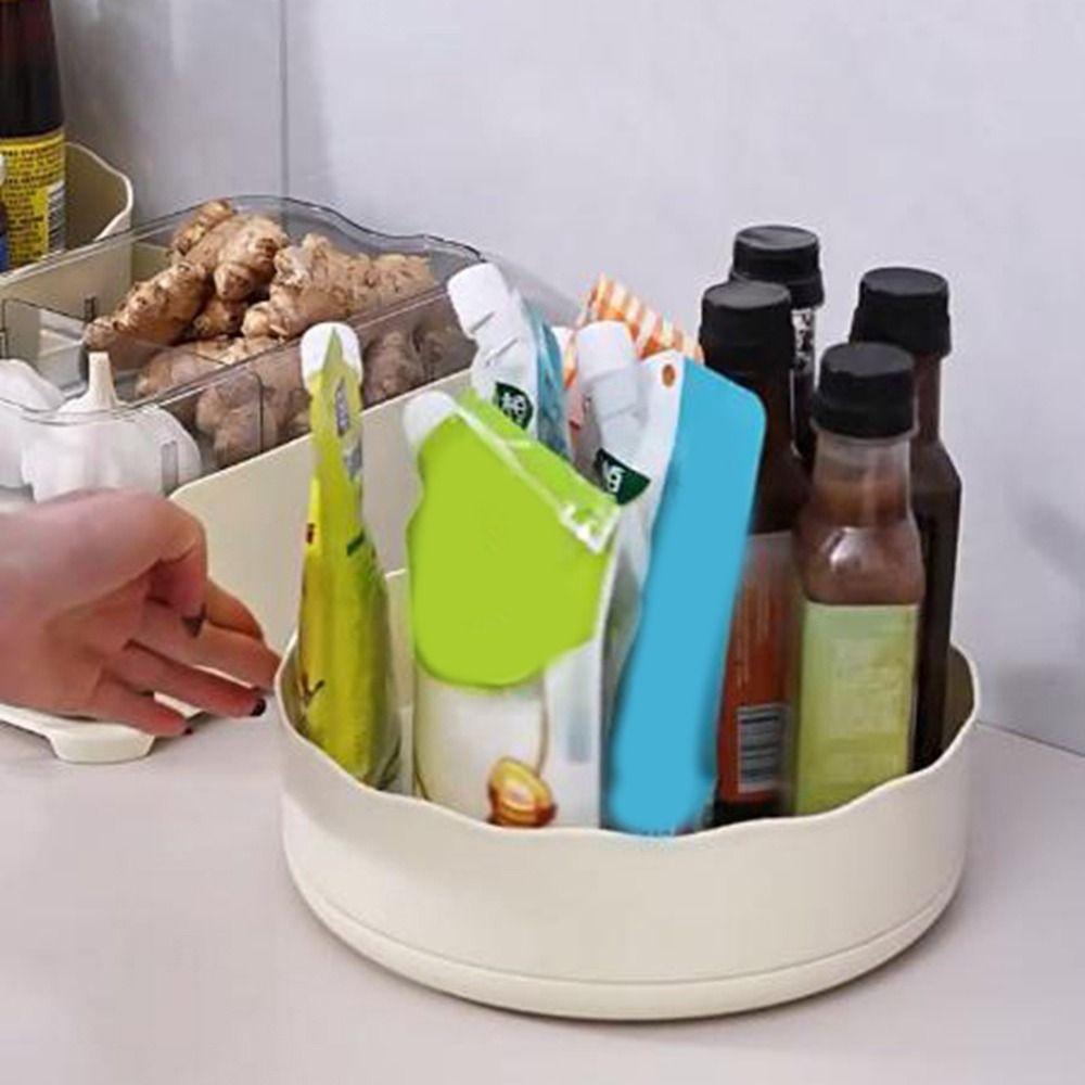Large Capacity Countertop Seasoning Box Rotatable Condiment Box Practical Sugar Salt Jar  Kitchen