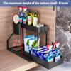 Under Sink Organizer 2-Tier L-Shape Sliding Under Sink Organizers and Storage, Pull Out Under Sink Counter Storage Organizer