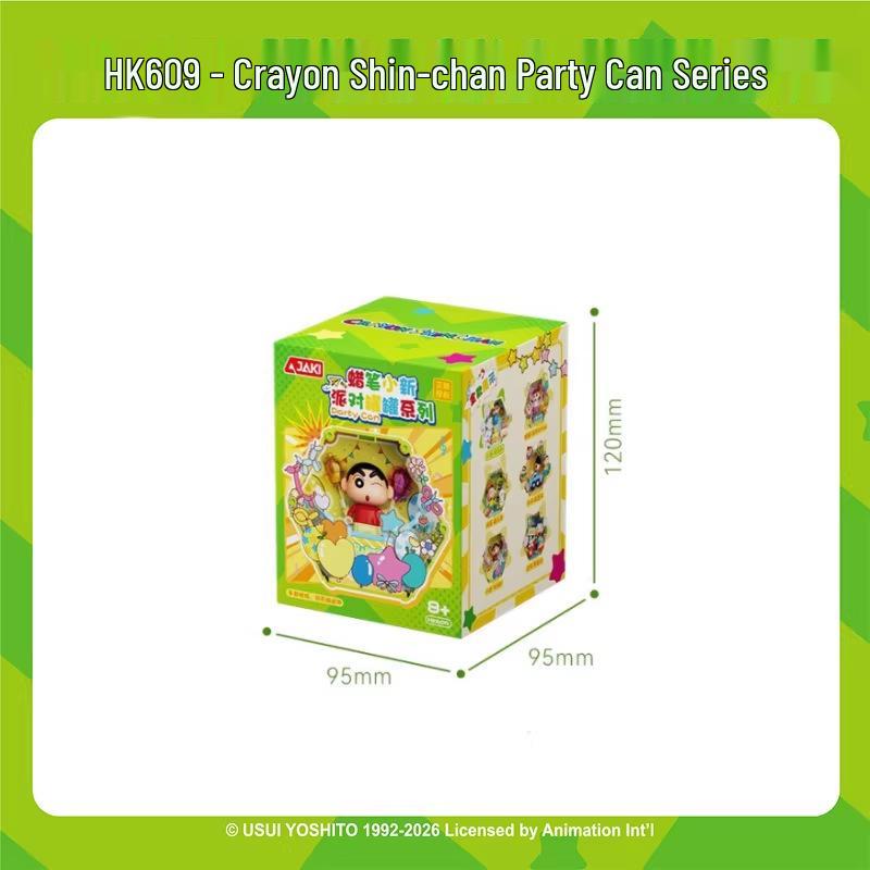 JAKI Jiaqi HK609 Crayon Shin-chan Birthday Gift: DIY Biscuit Box Building Blocks Toy