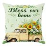 Spring Flower Home Sweet Home Pillow Covers Green Yellow Pattern Cushion Covers For Sofa Living Room Bedroom Home Decorations