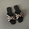Flat-bottomed Retro One-word Slippers Women's Shoes New Summer Casual Woven Sandals Beach Sandals